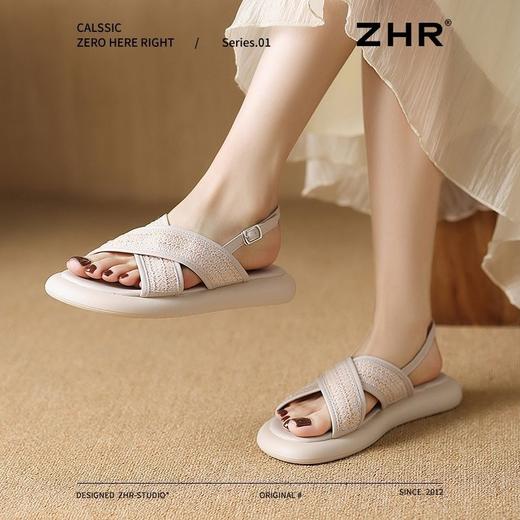 ZHR则则舒适优雅凉鞋2025新款夏季仙女休闲百搭软底气质透气凉鞋 商品图2
