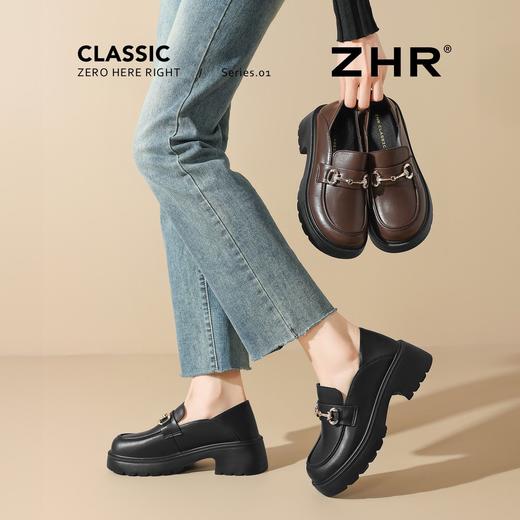 ZHR则则厚底乐福鞋增高5cm英伦单鞋女2025新款小皮鞋通勤女鞋 商品图5