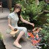 西遇青云禅意新中式套装女2026年夏季新款盘扣上衣配半身裙两件套SS060212 商品缩略图2