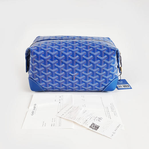 【95新】GOYARD戈雅蓝色老花Bowling 25洗漱包化妆包饭盒包中性款140326NJS18 商品图1