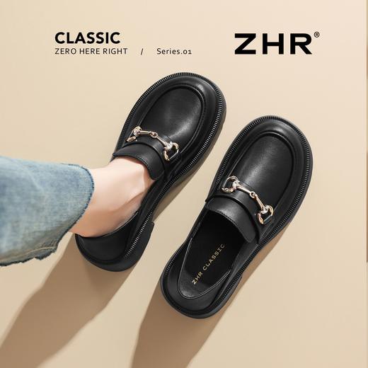 ZHR则则厚底乐福鞋增高5cm英伦单鞋女2025新款小皮鞋通勤女鞋 商品图7