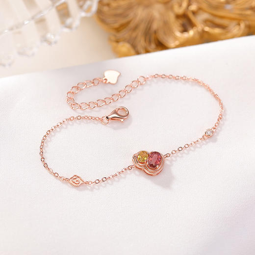 【福禄鸿禧】S925纯银镀玫瑰金碧玺葫芦手链【CW-SL11963】 商品图2