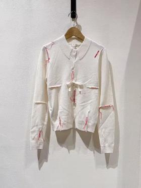 女款线头装饰针织开衫ba