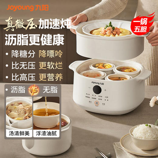 九阳电炖锅隔水炖婴儿辅食锅宝宝煮粥燕窝煲汤锅一锅五胆陶瓷炖盅 商品图0