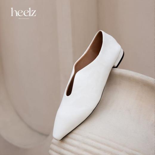 heelz设计师手工鞋履 ｜U口奶奶鞋（两穿）柔软环保牛皮防污渍小白鞋1.5公分 商品图0