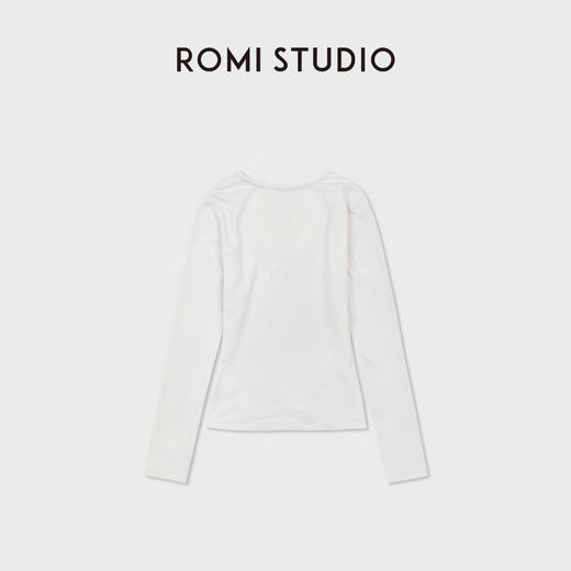 ROMI STUDIO“简约亲肤”莫代尔柔软百搭U领长袖T恤 RWDSS61809 商品图1