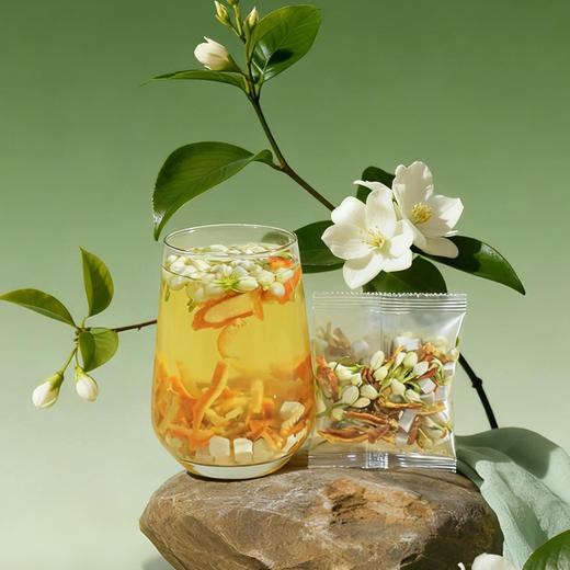 【第2盒立减10元❗️茉莉茯苓陈皮茶】甄选茉莉、茯苓、陈皮匠心配比，原汁原味清香回甘，理气祛湿，日常冲泡、办公养生都合适茉莉茶抖快代发茉莉陈皮茯苓茶QQ 商品图2