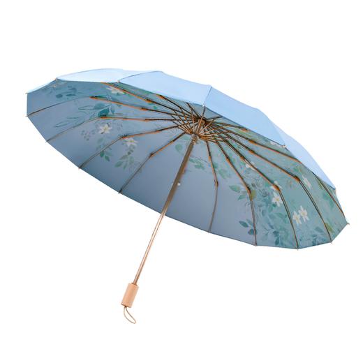 【赠送同色系伞袋】国风彩胶晴雨两用伞 UPF50+防晒值 多层高倍防晒保护 体感降温 加大加宽伞面 16骨稳固抗风 多种花型可选 商品图7