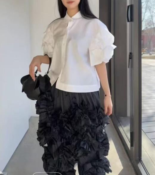 女款泡泡袖短袖衬衫ba 商品图3