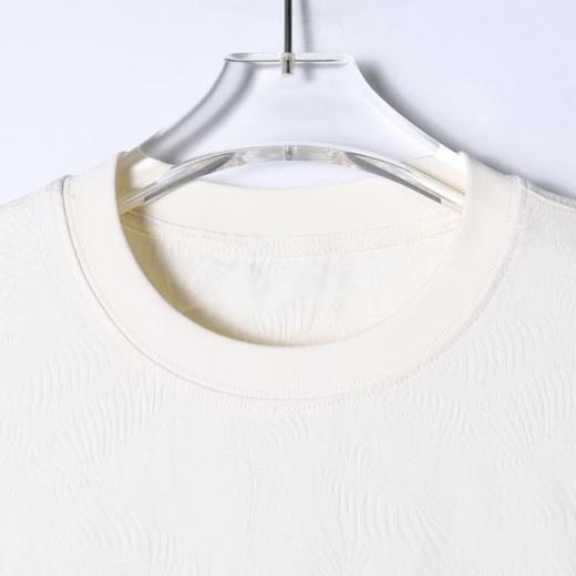 SDSA男装2026新款高贵轻奢极简风纯色花卉提花圆领短袖T恤百搭 商品图1