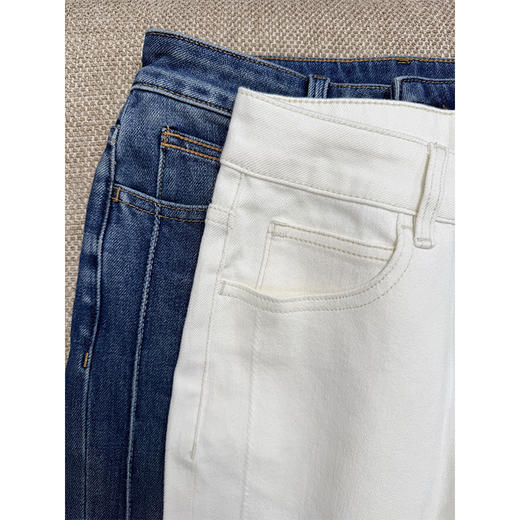 【贝拉推荐】本心之作 四面弹直筒九分牛仔裤 小个子闭眼冲的本心之作 双侧缝工艺 裤脚翻边 显瘦显腿直 商品图6