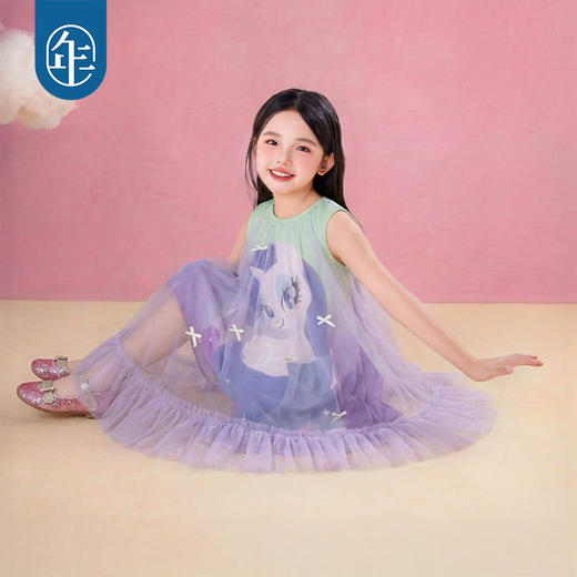 小马宝莉联名年衣童装背心裙女童夏季新款儿童女孩卡通无袖连衣裙 商品图4