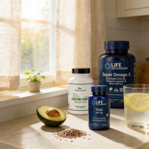 心血脑活力营养套装｜Herb'’s secret 消化酶120粒+Life Extension TMG甜菜碱60粒+Life Extension 鱼油 240粒 商品图7