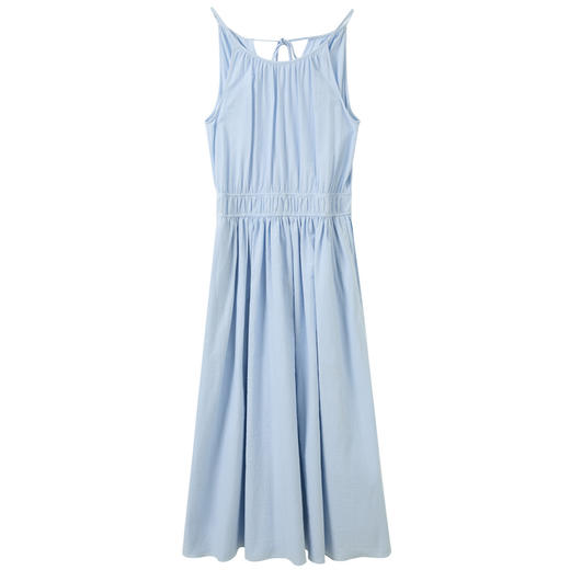 【100棉】三彩独醒2026夏季新款圆领吊带连衣裙收腰A字裙大摆裙F 商品图4