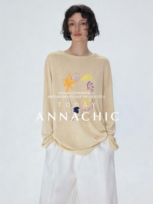 LMP小众原单进口原纱长袖防晒时髦慵懒T恤 商品图5