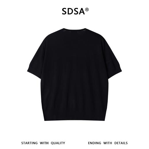 SDSA男装2026新款轻奢简约纯色简约假两件针织圆领短袖T恤百搭 商品图4