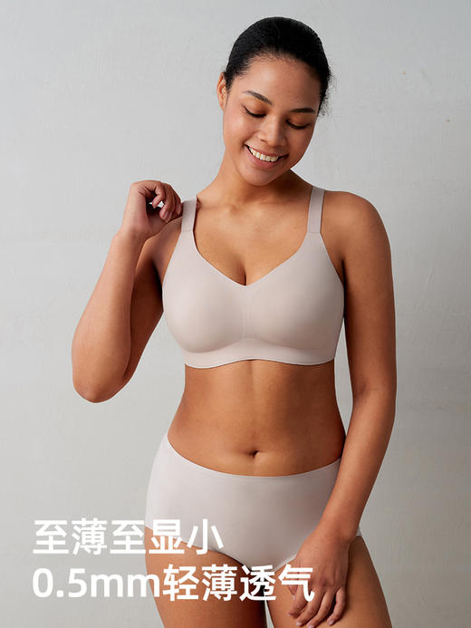 遐【小圆垫】0.5mm超薄透气全罩杯文胸罩无钢圈大胸显小内衣女夏 商品图1