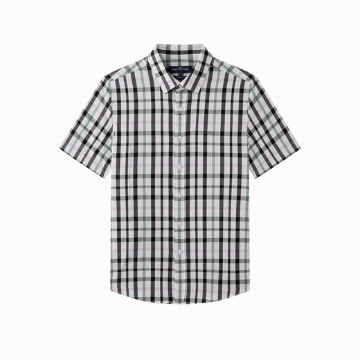 【纯棉】德鲨鲨鱼男装短袖衬衫2026夏新款休闲格子上衣男打底衬衣 商品图4