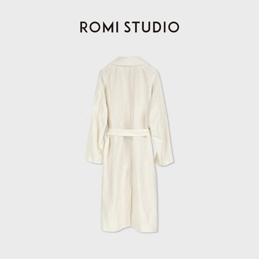 ROMI STUDIO桑蚕丝亚麻轻量感无扣收腰风衣RWCSWG7498 商品图2