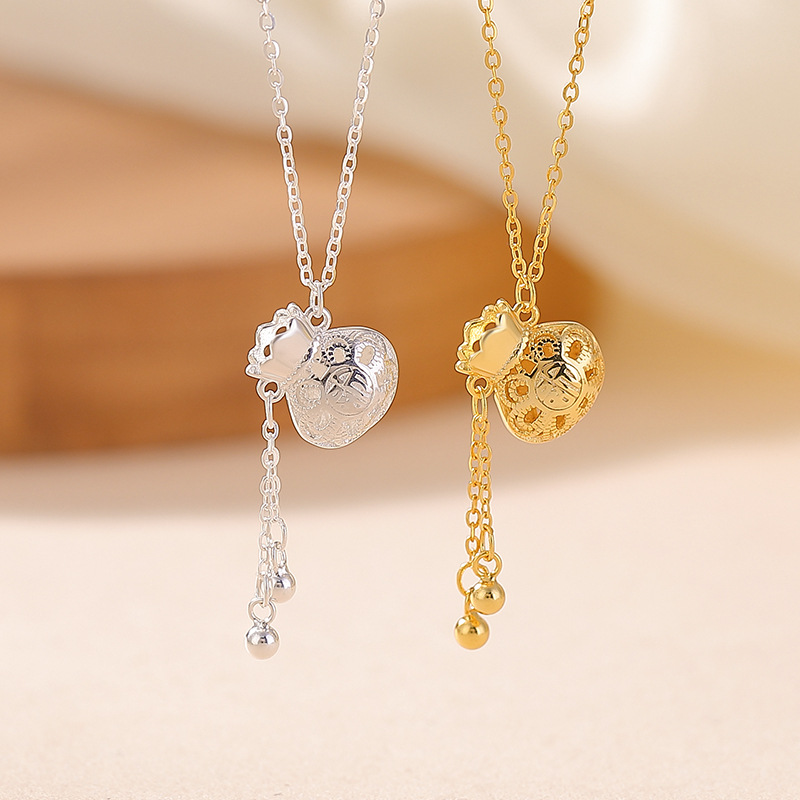 【福伴朝夕】S925纯银镀金福袋福字套链【CW-XL00586】