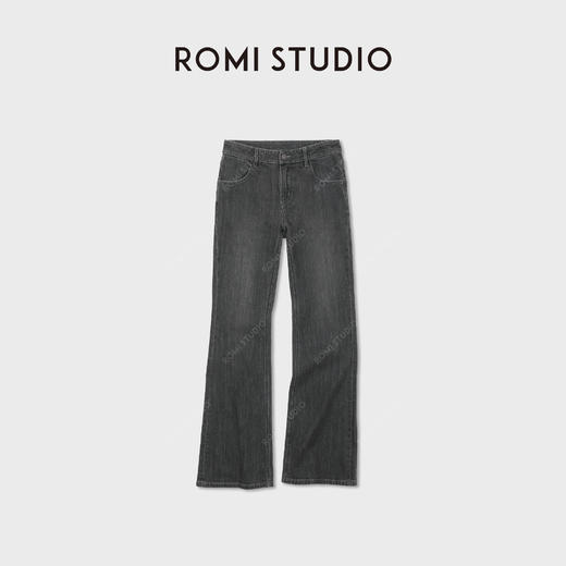 ROMI STUDIO“超模牛仔”新疆棉经典修身牛仔喇叭裤RWCAX87490 商品图0