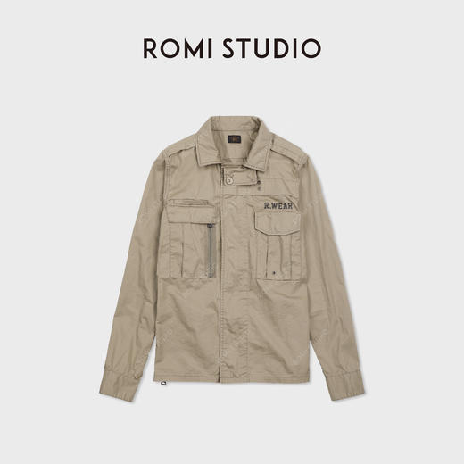ROMI STUDIO“复古腔调”磨洗质感多口袋翻领工装夹克 RWDSWD1524 商品图0