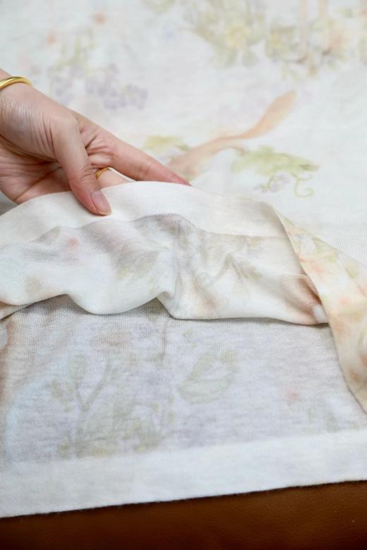 【春夏手绘印花风天丝羊毛打底衫】把油画穿在身上的感觉~天丝水溶羊毛料亲肤细腻WD 商品图9