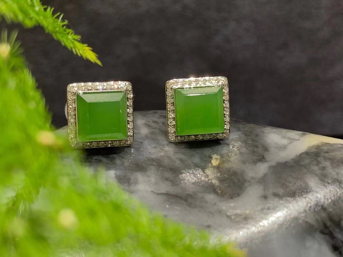 【御珠宫坊】金镶碧玉耳钉