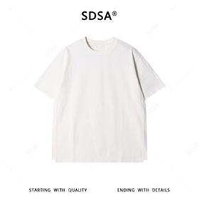 SDSA男装2026新款高贵轻奢极简风纯色花卉提花圆领短袖T恤百搭