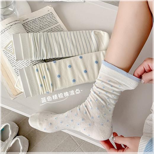 春款袜子大合集！任选4双包邮～棉感中筒袜韩系ins同款条纹纯色波点甜美Lolita堆堆袜女袜蕾丝大花边袜女 商品图10