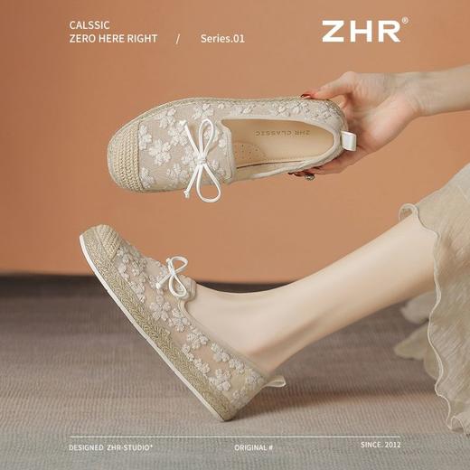 ZHR繁花网纱渔夫鞋女2025新款蝴蝶结透气懒人鞋平底一脚蹬单鞋女 商品图7