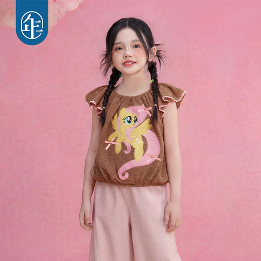 小马宝莉联名年衣童装针织背心女童夏季新款卡通可爱吊带无袖上衣 商品图2