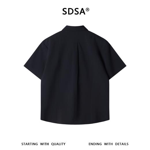 SDSA男装2026新款轻奢时尚假两件短袖衬衫不规则剪裁衬衣百搭 商品图4