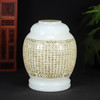 白玉瓷琉璃骨灰坛般若波罗蜜多心经莲花经文骨灰桶21*23cm 商品缩略图0