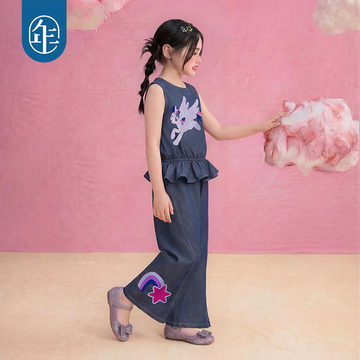 小马宝莉联名年衣童装背心阔腿裤套装夏季新款卡通无袖上衣休闲裤 商品图2