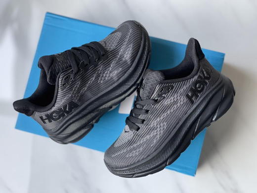 317-5  怒推 hoka clifton 9代 轻薄鞋面松紧鞋带 超轻厚底 马赫童鞋 运动鞋 商品图7