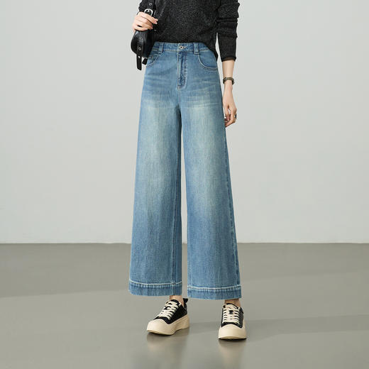 【春新品！九分阔腿裤】逸阳春季新款九分宽松显瘦小个子牛仔裤9160V 商品图11