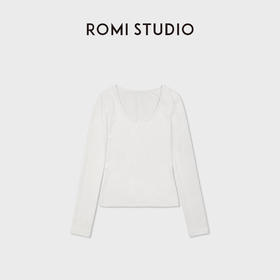 ROMI STUDIO“简约亲肤”莫代尔柔软百搭U领长袖T恤 RWDSS61809