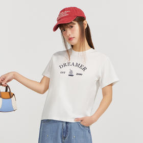 笛莎Deesha 2026年夏季新款青少年索罗娜大图案工艺T恤