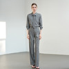 IWY/薄暮灰色【轻商务精英风】通勤优雅衬衫阔腿裤套装出差懒人穿搭B602+P2745 商品缩略图0