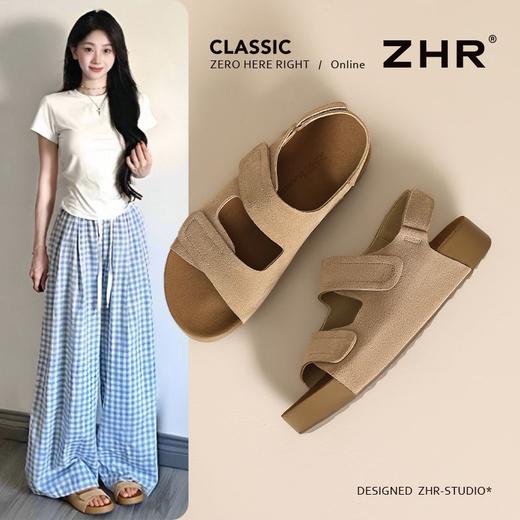ZHR则则反绒牛皮勃肯凉鞋女厚底舒适凉鞋女夏季时装凉鞋女外穿 商品图0