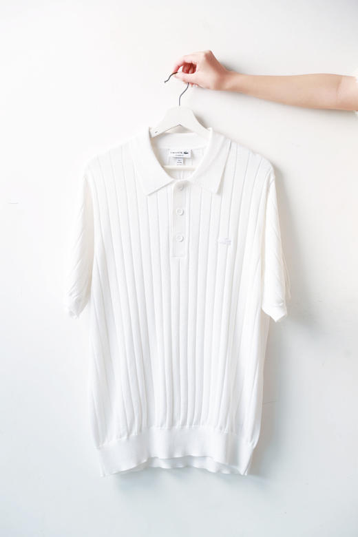 尖儿货polo衫，罗纹式肌理。胸口小标刺绣翻领短袖针织衫E031768 商品图4