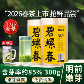 【2026新茶上市】泥巴哥7星碧螺春明前嫩芽绿茶叶150g*2袋