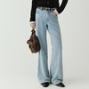 全棉牛仔阔腿长裤 经典浅蓝环保牛仔裤 意大利进口环保牛仔面料 经典畅销裤型 轻松拿捏高级氛围感 阔腿版型 显瘦显高一步到位 商品缩略图0