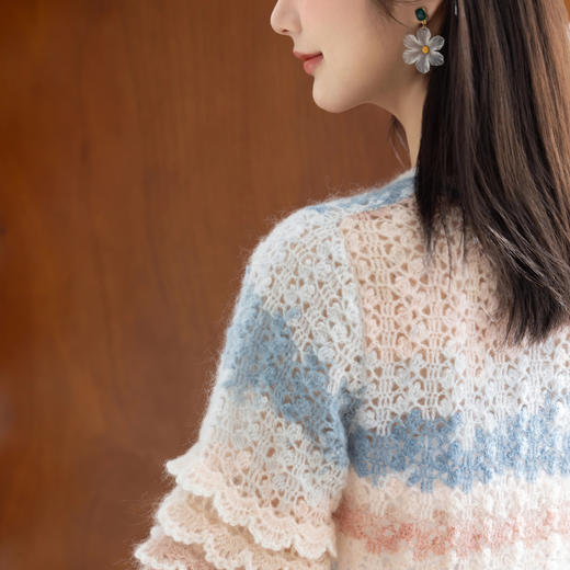 苏苏姐家铃羽开衫手工DIY毛衣编织钩针毛线团马海毛材料包 商品图3