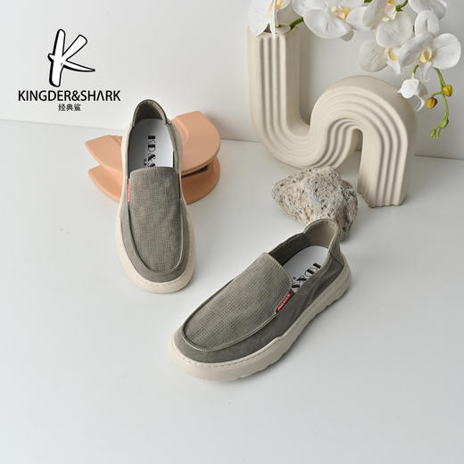 经典鲨2026年春季专柜新品男士平底一脚蹬轻便透气布鞋休闲鞋KW08-613091 商品图2