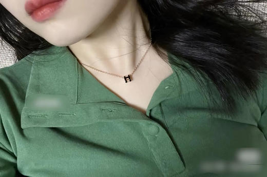 爱马仕 黑金 mini H扣 项链 商品图3