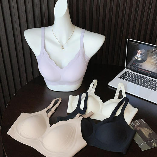「99到手3件」草本初色魔力托螺纹提拉内衣 环型软支撑 背心式 2种肩带可选530NY 商品图10