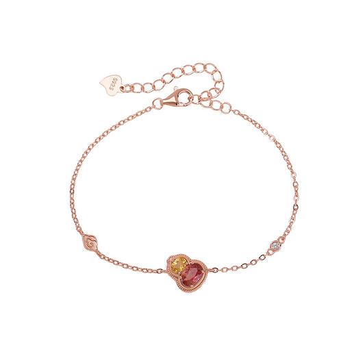 【福禄鸿禧】S925纯银镀玫瑰金碧玺葫芦手链【CW-SL11963】 商品图4