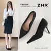 ZHR则则羊京绒高跟鞋细跟气质黑色工作鞋女2025新款单鞋超软女鞋 商品缩略图0